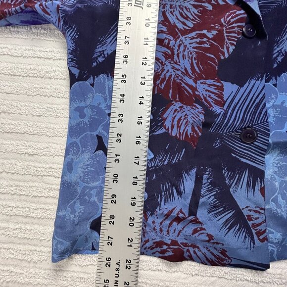 Vintage Vogue Alley Button Down Top Skirt Set Size 4 Purple Pure Silk Printed - Picture 7 of 13